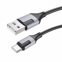 USB kabelis Borofone BX101 no USB-A uz USB-C 1,0 m melns