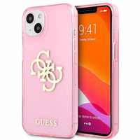 Guess GUHCP13SPCUGL4GPI iPhone 13 mini 5,4" rozā/rozā hard maciņš Glitter 4G Big Logo