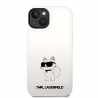 Karl Lagerfeld silikona Choupette viedtālruņa apvalks iPhone 14 Plus - balts