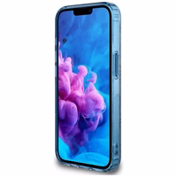 Guess IML Metal Glitter 4G Circle Triangle magnētiskais viedtālruņa apvalks iPhone 16e - zils