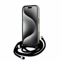 Karl Lagerfeld IML Crossbody Monogram Karl & Choupette Head Magnētiskais viedtālruņa apvalks iPhone 15 Pro Max - melns