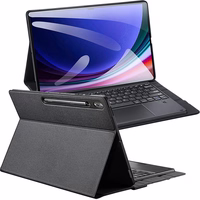 DUX DUCIS salokāms DK vāciņš ar bezvadu tastatūru ar apgaismojumu SAMSUNG Tab S10 Ultra/S9 Ultra/S8 Ultra melns