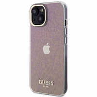 Guess GUHCP15SHDECMP iPhone 15 6.1" rozā/rozā cietais viedtālruņa apvalks IML Faceted Mirror Disco Iridescent