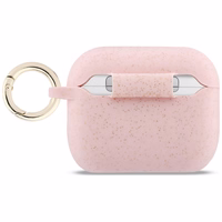 Guess Silikona Glitter Ring Maciņš for AirPods Pro 3 - rozā
