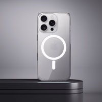 Caurspīdīgs viedtālruņa apvalks 2 mm IPHONE 15 Pro Max saderīgs ar Magnētisko (kameras aizsardzība) caurspīdīgs