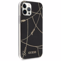 Guess Gold Chain Collection viedtālruņa apvalks iPhone 12 Pro Max 6.7" - Melns