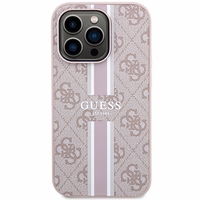 Guess 4G Printed Str Magnētiskais viedtālruņa apvalks iPhone 15 Pro - rozā