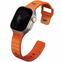 UNIQ siksniņa Stride Apple Watch Series 1/2/3/4/5/6/7/8/9/SE/SE2/Ultra/Ultra 2 42/44/45/49mm FKM gumijas oranžs