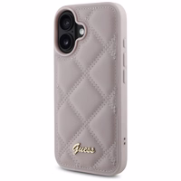 Guess stepēts metāla logotips viedtālruņa apvalks iPhone 16 - rozā
