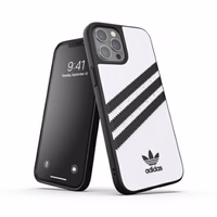 Adidas OR veidots apvalks PU iPhone 12 Pro Max - balta/melna