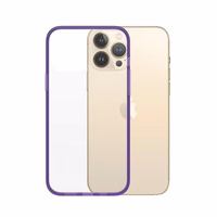 PanzerGlass ClearCase antibakterālais militārās klases sertificētais viedtālruņa apvalks iPhone 13 Pro Max - caurspīdīgs violets