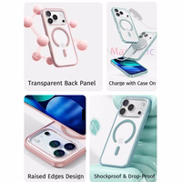 Rock Crystal Armor sērijas magnētiskais viedtālruņa apvalks Iphone 17 Pro Max melns