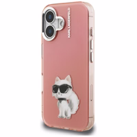 Karl Lagerfeld IML Aquarelle Choupette & Logo iPhone 16 macins - roza