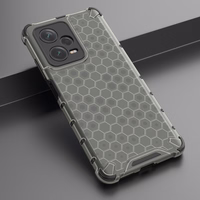 Honeycomb viedtālruņa apvalks Xiaomi Redmi Note 12 Pro+ bruņu hibrīda apvalks melns