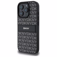 DKNY tekstūras raksta svītrains viedtālruņa apvalks iPhone 16 Pro - melns