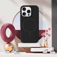 Iphone 17 - plānais silikona magnētiskais viedtālruņa apvalks telefonam - melns