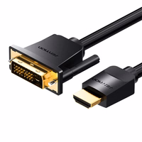 HDMI uz DVI (24+1) kabelis Vention ABFBJ, 5 m, 4K 60Hz/1080P 60Hz (melns)