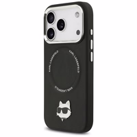 Karl Lagerfeld Choupette Pin Magnētiskais viedtālruņa apvalks iPhone 17 Pro - melns