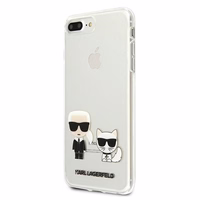 Karl Lagerfeld Karl & Choupette viedtālruņa apvalks iPhone 7 / 8 Plus - caurspīdīgs