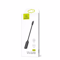 USAMS Adapteris U22 USB-C - HDMI 4K HD15cm melns/black SJ282HD01 (US-SJ282)