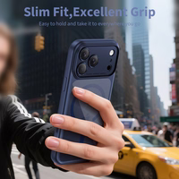 Tech-Protect Magpeak Magsafe CC futrālis iPhone 17 Pro Max - caurspīdīgs, tumši tumši zils