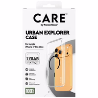 CARE by PanzerGlass Flagship Urban Explorer viedtālruņa apvalks ar melnu MagSafe iPhone 17 Pro Max - caurspīdīgs