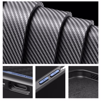 Rock Kevlar sērijas Aramīda šķiedras viedtālruņa apvalks Iphone 15 Pro Max melns