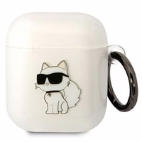 Karl Lagerfeld KLA2HNCHTCT Airpods 1/2 apvalks caurspīdīgs Ikonik Choupette