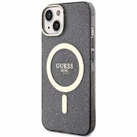 Guess Glitter Gold Magnētiskais viedtālruņa apvalks iPhone 14 - melns