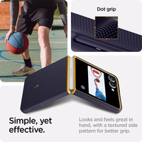 Nano Pop Mag Magnētiskais Viedtālruņa apvalks Samsung Galaxy Z Flip 7 - tumši zils un dzeltens