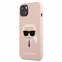 KARL LAGERFELD KLHCP13SSLKHLP IPHONE 13 MINI 5.4 "gaiši rozā/gaiši rozā maciņš silikona KARL`S HEAD