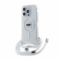 Karl Lagerfeld Crossbody IML Karl Head Magnētiskais viedtālruņa apvalks iPhone 15 Pro – caurspīdīgs