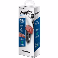 Energizer Ultimate - USB-C & USB-A 38W PD + QC3.0 auto lādētājs (WALNUT)