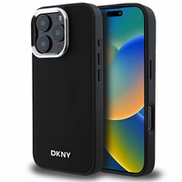 DKNY Vienkāršs sudraba logotips magnētiskais iPhone 16 Pro Max viedtālruņa apvalks - melns