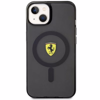 Ferrari FEHMP14SURKK iPhone 14 6.1" melns cietais viedtālruņa apvalks daļēji caurspīdīgs magnētiskais (MagSafe)