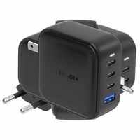 ENERGEA tīkla lādētājs 1xUSB+3xUSB-CPD-PPS-QC 3.0 100W 3C1A melns/black US+EU Travelite GAN100