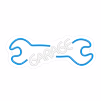 Neon PLEXI LED GARAGE zils balts NNE22 Neolia