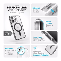 Speck Presidio Perfect-Clear ClickLock & Magsafe - iPhone 15 Pro maciņš (Clear / Frosted melns / Slate pelēks)