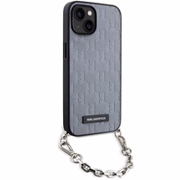 Karl Lagerfeld KLHCP14SSACKLHPG iPhone 14 6.1" sudraba/sudraba hardcase Saffiano Monogram Chain
