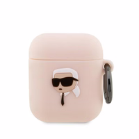 Karl Lagerfeld KLA2RUNIKP AirPods 1/2 vāciņš silikons rozā Karl Head 3D