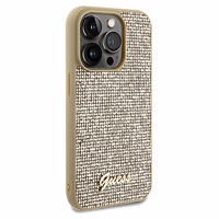 Guess Disco Metal Script viedtālruņa apvalks iPhone 14 Pro Max – zelta