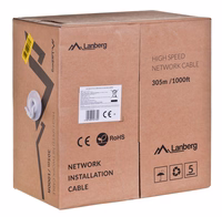 Lanberg LCU6-12CU-0305-S networking cable 305 m Cat6 U/UTP (UTP) pelēks