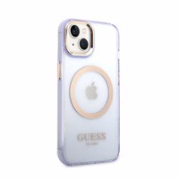 Guess GUHMP14SHTCMU iPhone 14 6.1" violeta/violeta cietais apvalks Zelta kontūra Caurspīdīgs Magnētiskais