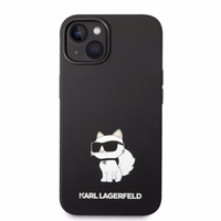 Karl Lagerfeld silikona Choupette viedtālruņa apvalks iPhone 14 Plus - melns