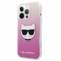 Karl Lagerfeld Choupette galvas viedtālruņa apvalks iPhone 13 Pro Max – rozā
