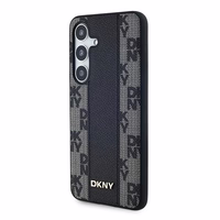 DKNY Ādas rūtainais magnētiskais apvalks Samsung Galaxy S24+ - melns