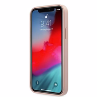 Guess GUHCP12LRSAVSRG iPhone 12 Pro Max 6.7 rozā kietais apvalks viedtālrunim Saffiano Vintage Script