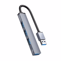 Orico AH-A13 USB-A Hub dokstacija 1x USB-A 3.0 + 3x USB-A 2.0 - pelēka
