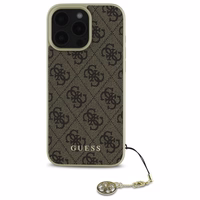 Guess 4G Charms Kolekcijas viedtālruņa apvalks iPhone 16 Pro - brūns