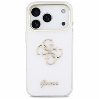Guess IML 4G Script Metal Maciņš for iPhone 17 Pro Max - balts